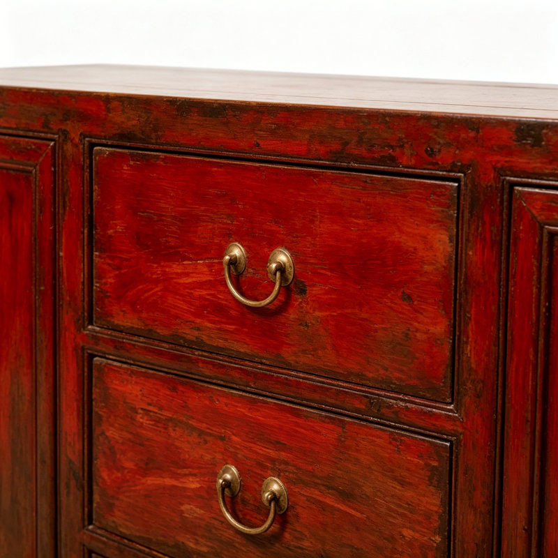 Nouvelle armoire console de style chinois, Red, Red, Red