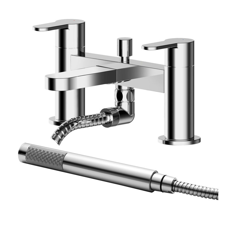 Arvan 2 Handle Deck Bath Shower Mixer Bath Filler with Diverter