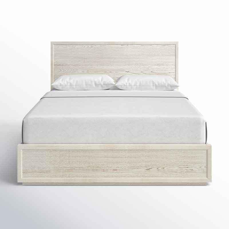 Lit plateforme en bois massif Caleb, Grand