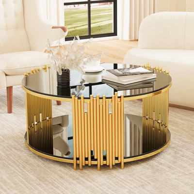 Table basse circulaire en acier inoxydable
