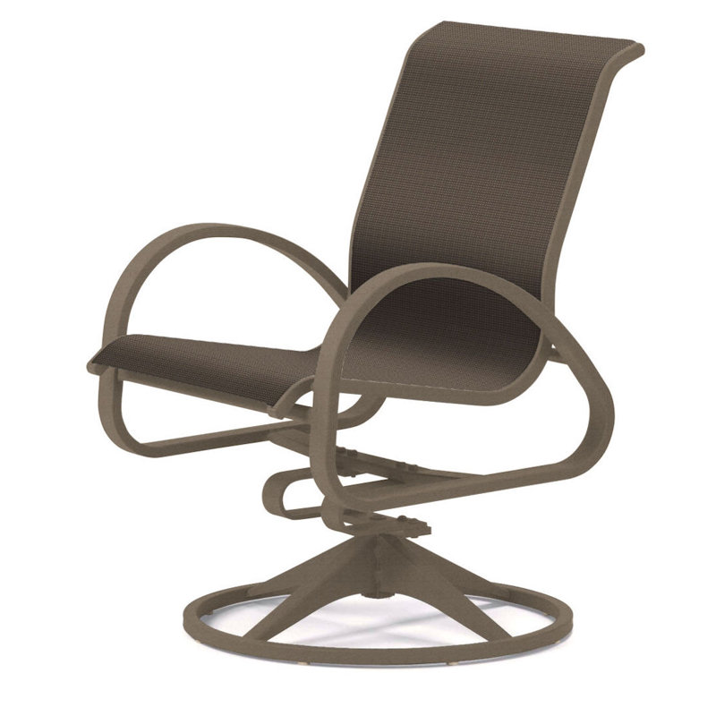 Fauteuil de patio pivotant Hiraku, Tweed Sunbrella® brun, Désert texturé