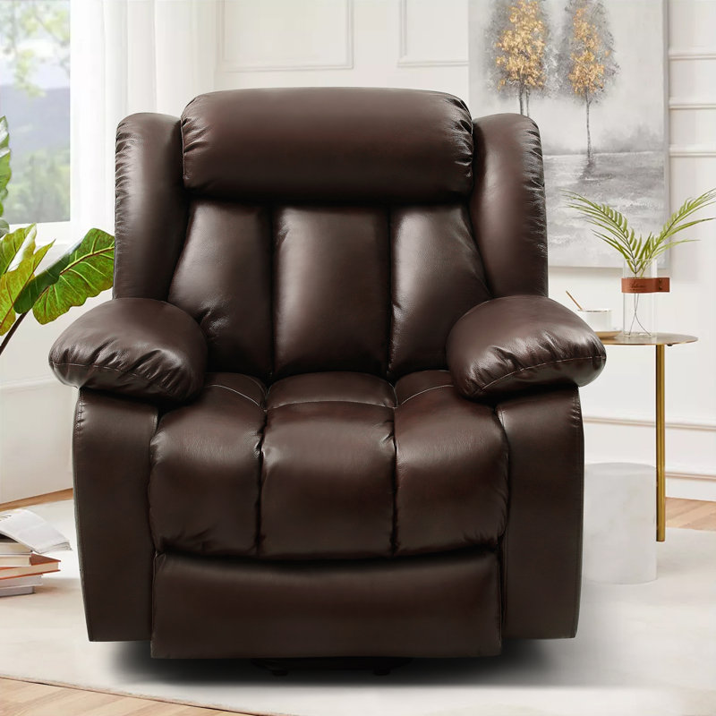 Dual Motor Large Power Lift Recliner with Massage and Heat,USB, Brown Leather Match
