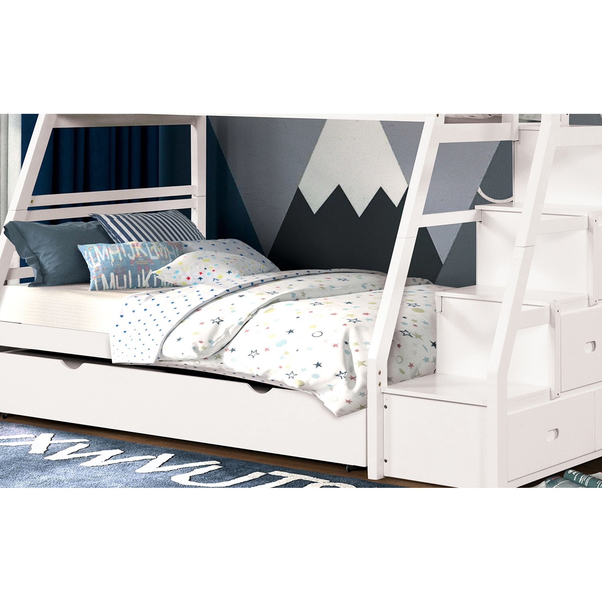 Extra Bunk Bed Rails Latitude Run® White, Transitional, Twin Over Full Bunk Bed, Rails With ...