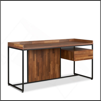 Walnut & Sandy Black Finish Writing Desk
