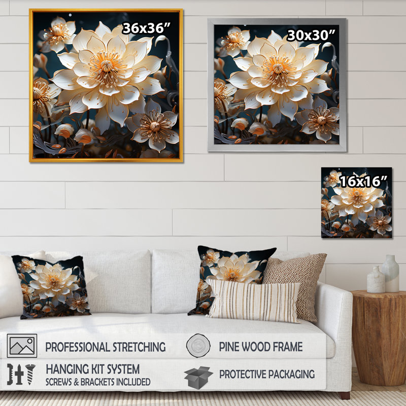 Opulent Reflections Lotus III - impression, H 36 po x l 36 po x P 1,5 po, Toile tendue