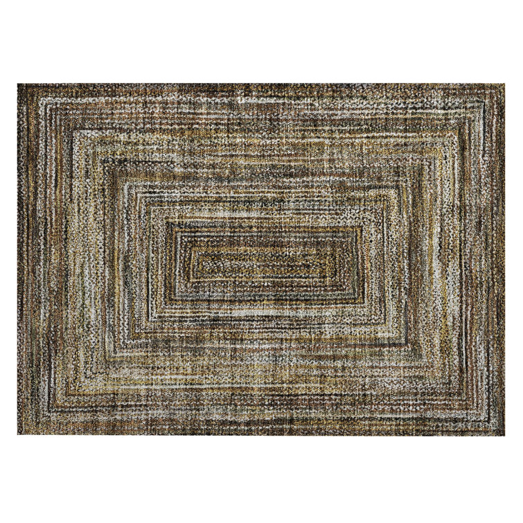 Machine Washable Indoor/Outdoor Xhevrie ACN1725 Brown Rug