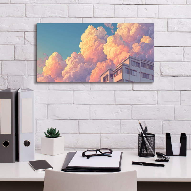  «Cloud Street» par Ann Klee, art mural sur toile, 24 po x 12 po, H 12 po x l 24 po