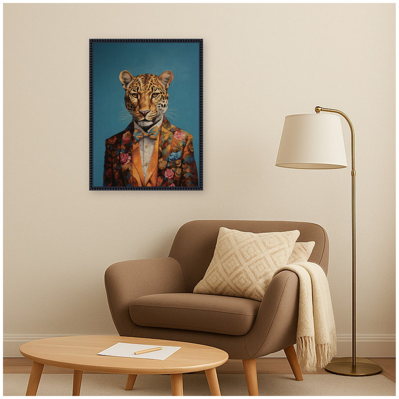 «Regal Portrait of a Cheetah» par The Creative Bunch Studio, reproduction d'art sur toile encadrée
