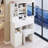 American Style 29.2" Dressing Table With Left Drawer, Right Sliding Mirror, High - Capacity Storage, And Cushioned Stool, Ideal For Little In Small Areas 50.4" Vanity Multi Layer White Rooms