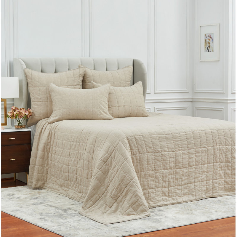 Fielder Natural/White Single Quilt, King Quilt, Natural