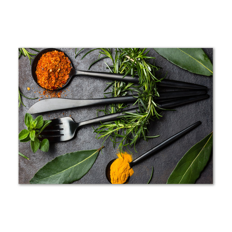 Cutlery And Spices - No Frame Print on Canvas