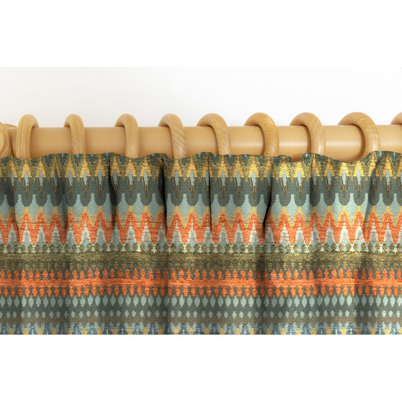 Efrain Blackout Curtain Pair, Orange/Teal, 228 W x 182 D Cm