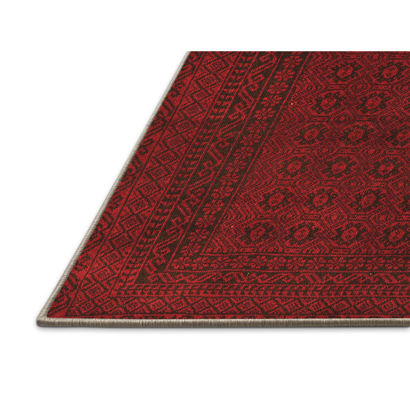 Tapis oriental en laine / polyester tissé à la machine de style oriental orange, Rectangle 8 pi x 10 pi