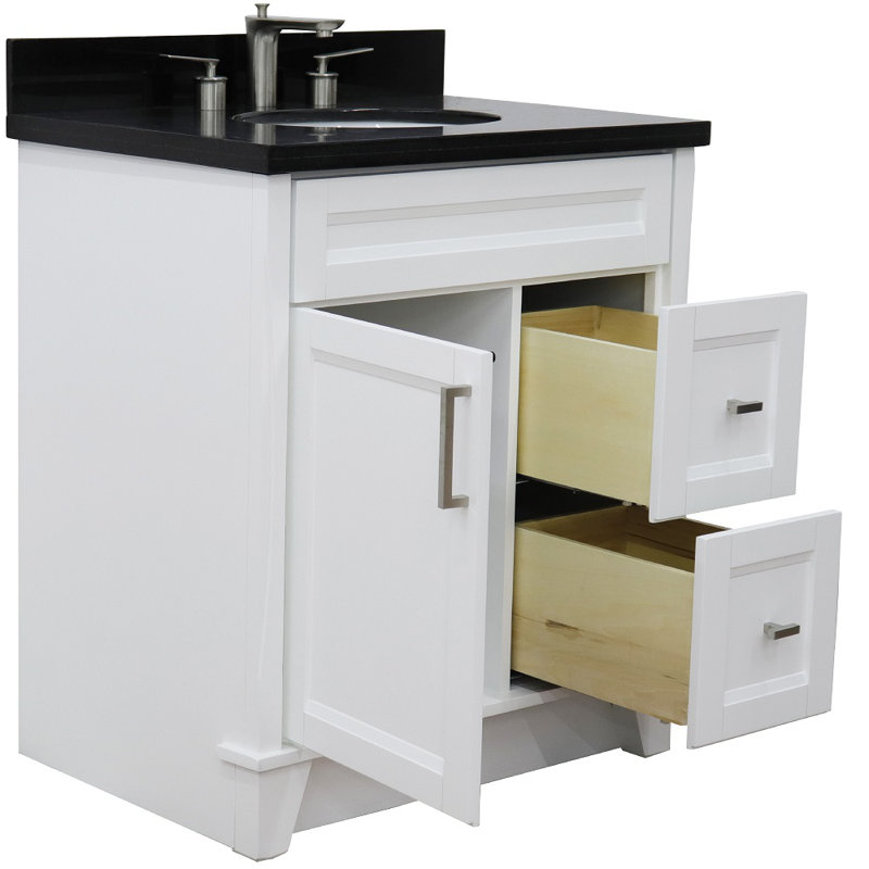 Ensemble de meuble-lavabo simple 31 po Brees, Noir galaxie, Blanc