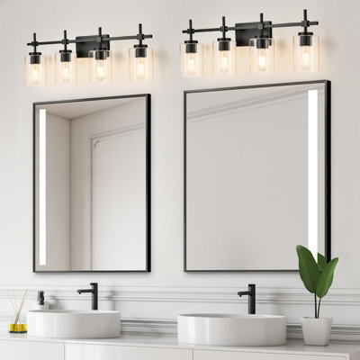 Aviara Dimmable Bathroom Vanity Light Modern Wall Sconce Clear Glass Shade