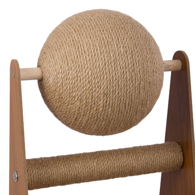 L-Shaped Cat Scratcher with Cat Scratching Ball