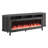 71 Inch Modern Fireplace Tv Stand For Tvs Up To 80 Inches, Mid Century Tv Console With Solid Wood Legs, Sliding Doors & Curved Design,media Console For Living Room, Black