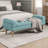 Button-Tufted End Of Bed Bench,Large Upholstered Ottoman,Foot Rest With Legs,Footstool With Rolled Arms,Upholstered Fabric Bench,Indoor Bench For Bedroom,Living Room,Entryway,Dusty Teal-1266157963-1266157962