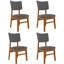 Set of 4 Mid-Century Modern Upholstered Dining Chairs with Ergonomic Design and Sturdy Wood Frame-1691654554