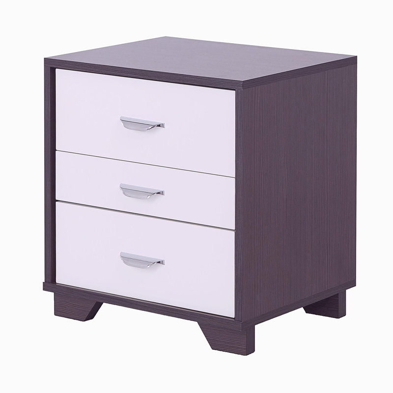Black and white three-drawer rectangular decorative table, White/Black