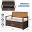 Wicker Storage Bench, Rattan Storage Seat with Cushion Indoor Outdoor Entryway-335815567