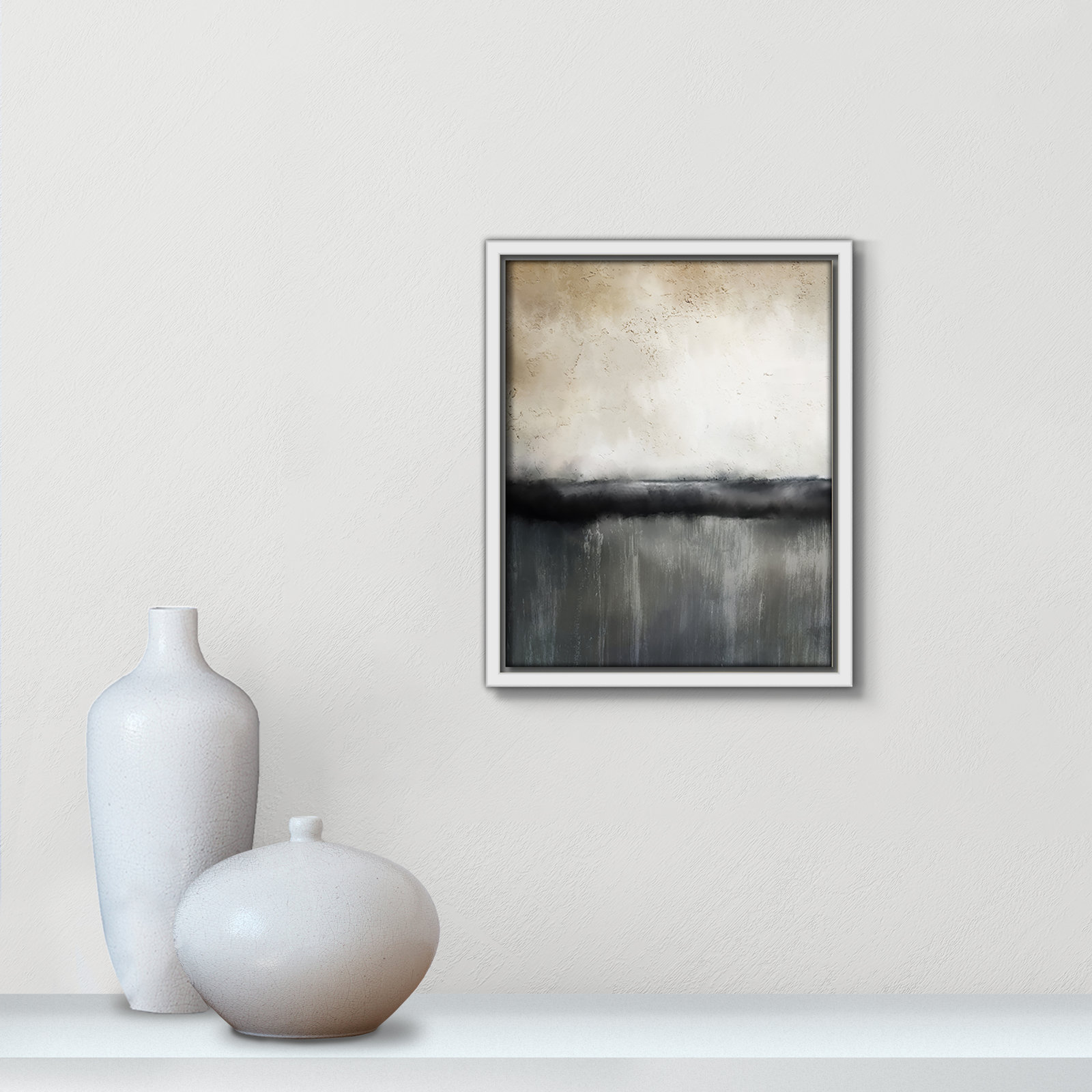 Sunset by Kimberly Allen Print, Picture Framed Canvas, 11.5" H x 9.5" W, White