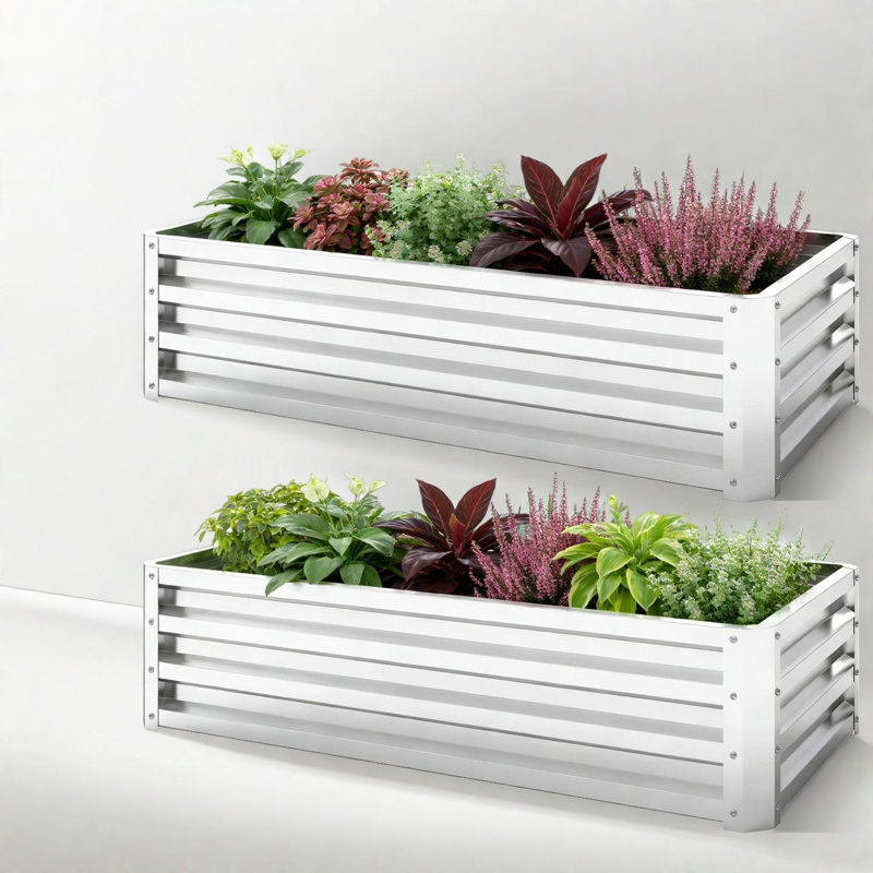 Jardinières en acier galvanisé durable, lit de jardin surélevé moderne pour la maison