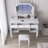 MAKEUP VANITY DESK WITH LARGE ADJUSTABLE MIRROR