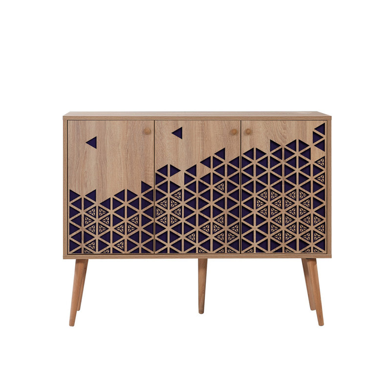 Aerith 90cm Sideboard, Brown/Blue