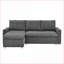 Canapés modulaires: canapé-lit convertible en L de 90 po avec rangement pour chaise longue réversible, lit escamotable | Velours côtelé gris ardoise-1945240979