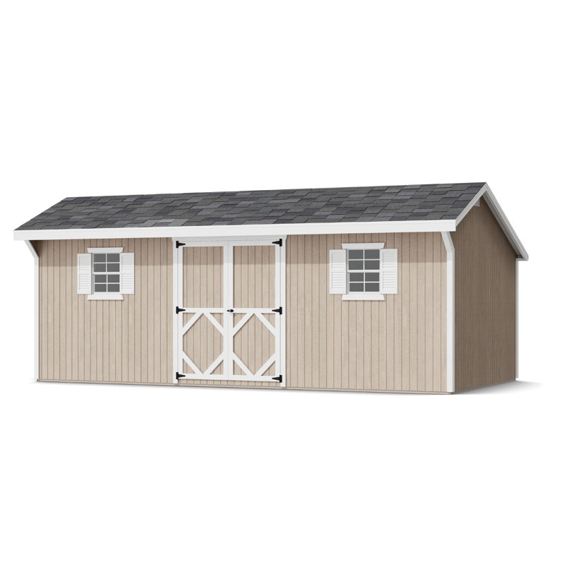 Classic Saltbox Outdoor Wood Storage Shed, 12' x 24', Yes