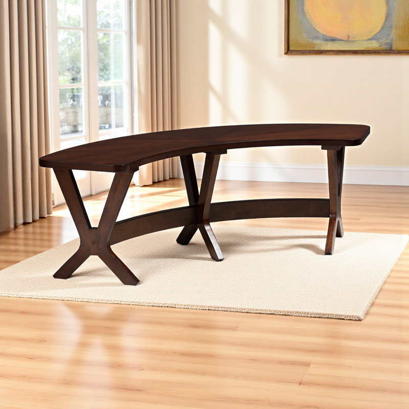 Banc courbé en bois au fini noyer H 17,9 po x l 57,3 po x P 21,1 po Hegarty
