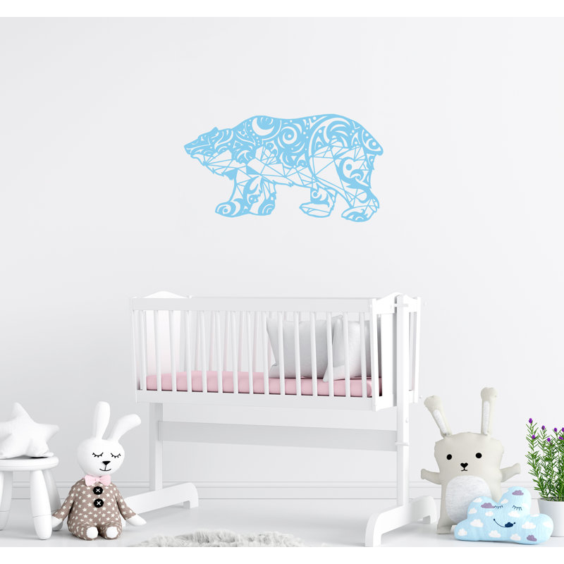 Adhésif décoratif ours polaire, Bleu pastel, H 28 po x l 52 po