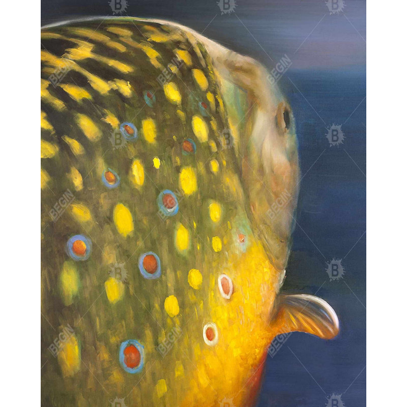 Golden Trout Fish Print On Canvas, 60" H x 48" W