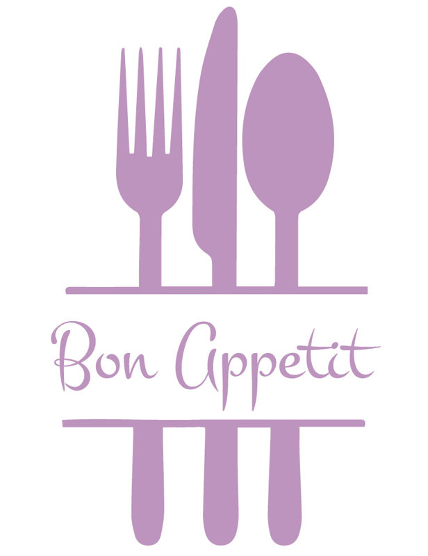 Décalcomanie murale de cuisine bon appetit, Lilas, H 57 po x l 35 po x P 0,01 po