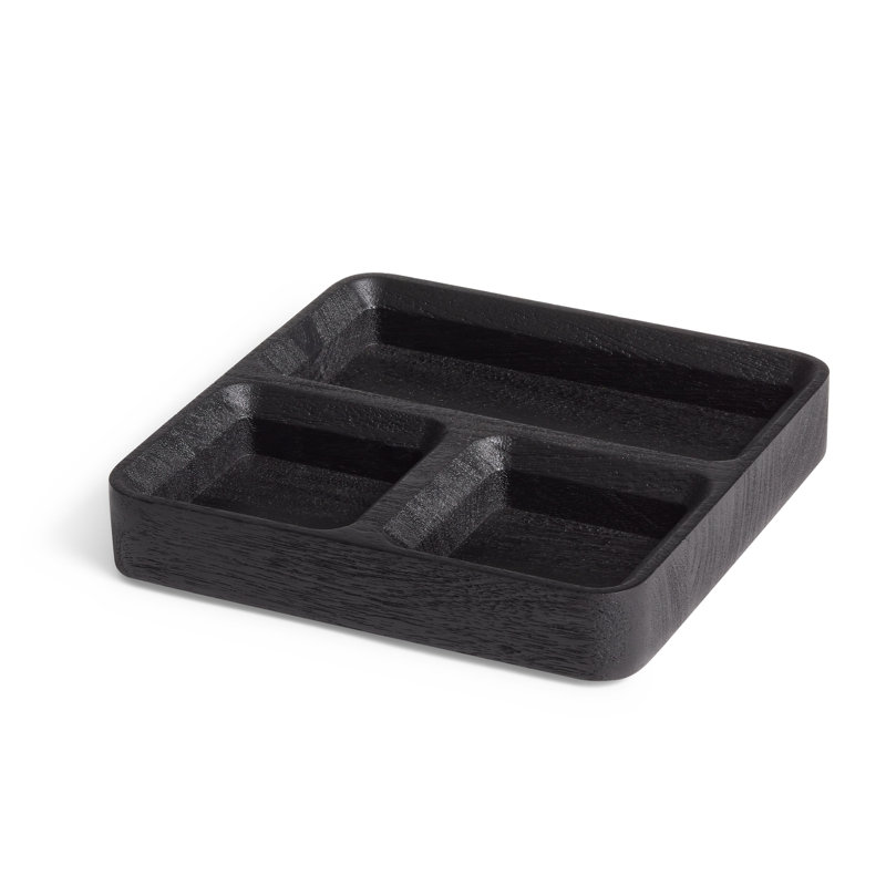 Square One Desk Organizer, Black Stained Acacia