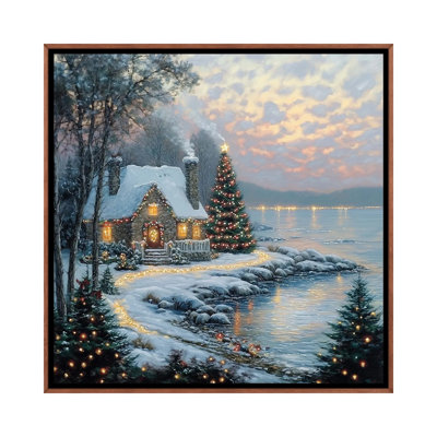 «Christmas by the Sea», reproduction d'art sur toile encadrée