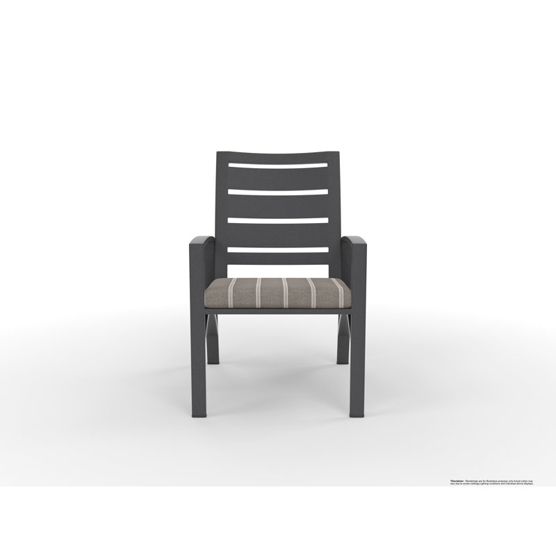 Outdoor Dining Armchair, Harris Stone, Carbon Black