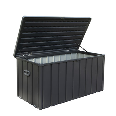 Outdoor 120 Gallon Patio - Dark Gray Waterproof For Pillows & Beach Towels Large Deck Box Storage Supplies