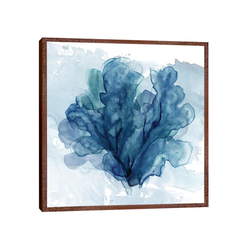 Coastal Coral II by Carol Robinson - Painting on Canvas, 66.04 cm H x 66.04 cm W, Classic Brown Wood Framed Canvas