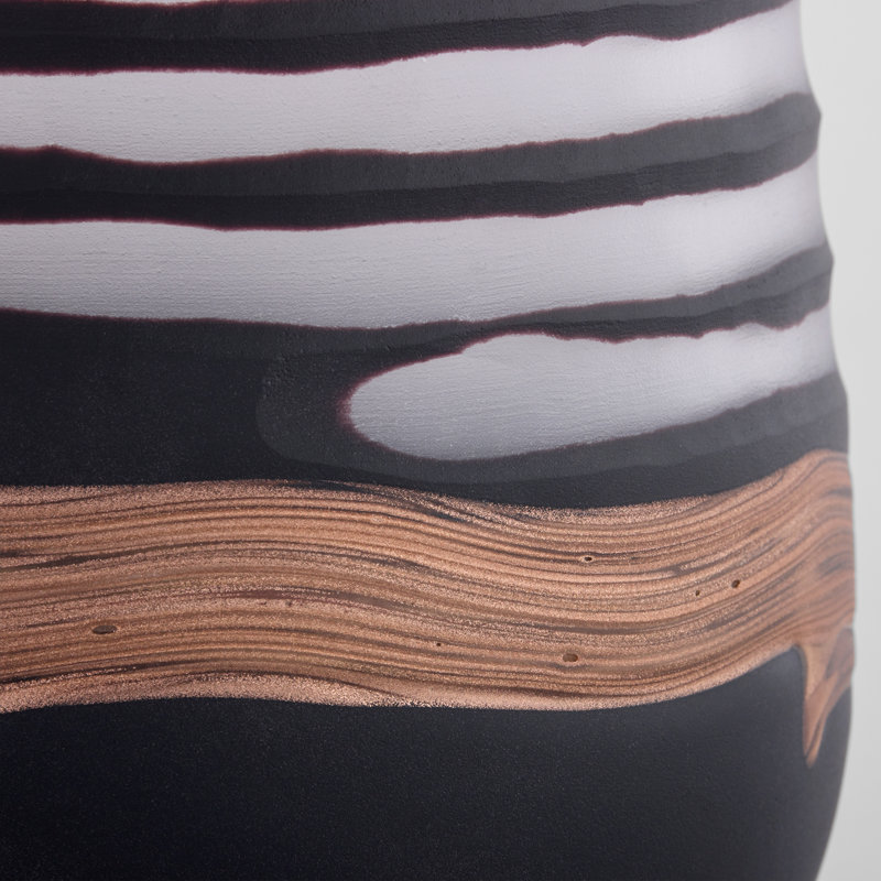 Midnight Road Handmade Glass Table Vase, 8.5" H x 8" W x 8" D