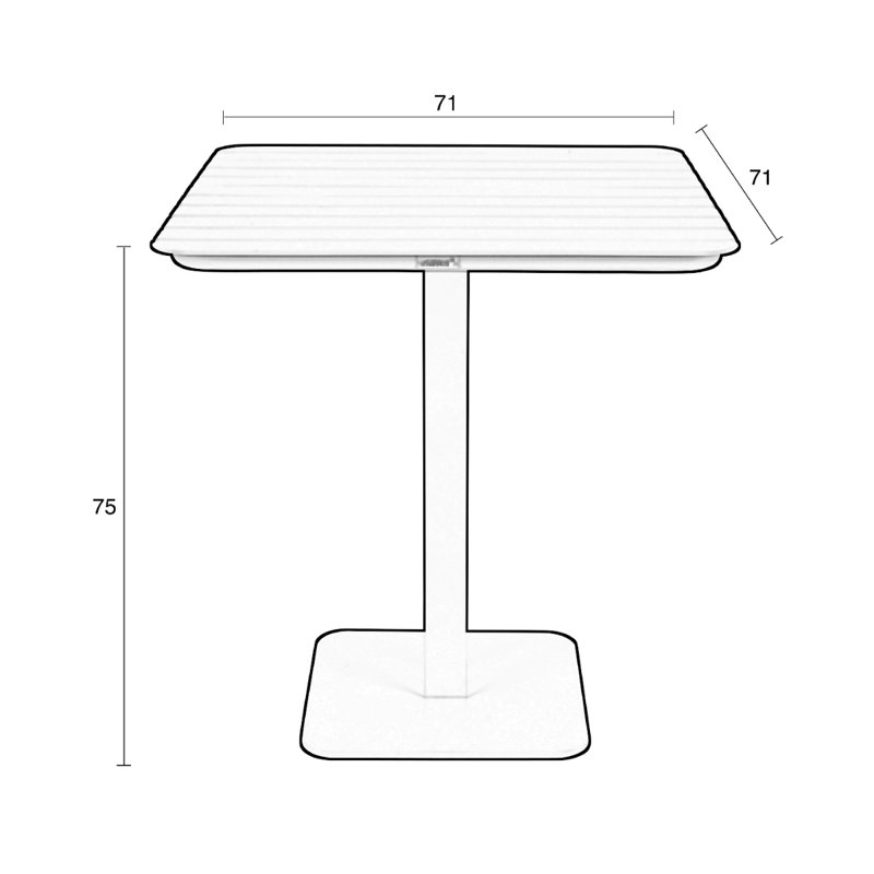 Table bistro en aluminium, Noir
