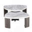 Ensemble de tables triangulaires 3 pièces de style contemporain 1 table basse gigogne 2 x table de bout en marbre
