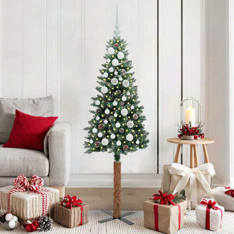 Slim Christmas Tree with 150 LEDs, 4.92' H, White