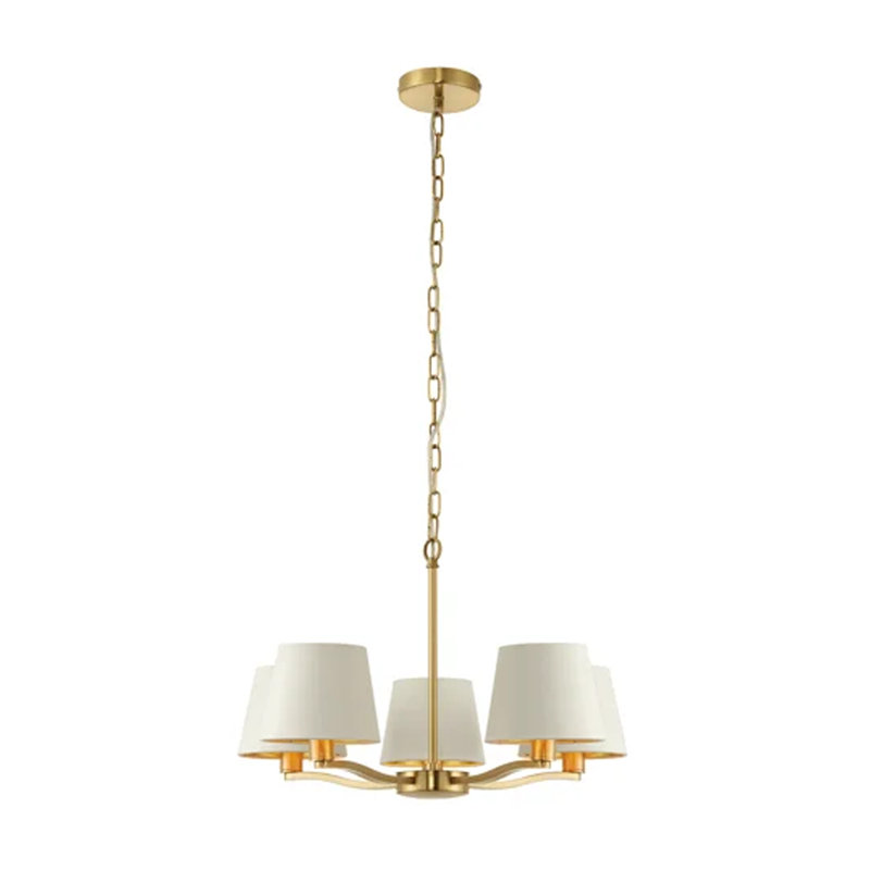 Hope 5 - Light Shaded Chandelier, Brushed Gold