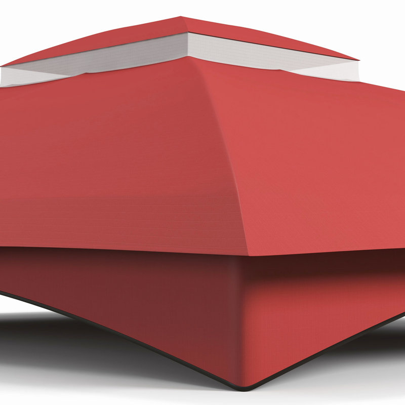 Auvent de remplacement pour pavillon de jardin 10 pi x 12 pi, rouge vin, 2 toits avec trous de drainage et ventilation remarquable de 12 pi, bonne circulation d'air