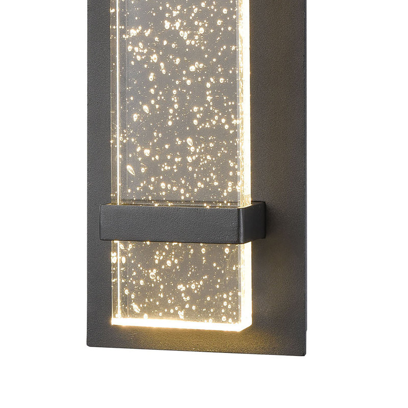 Applique murale d'extérieur 1 lumière de 14 po de hauteur Emode - Noir mat