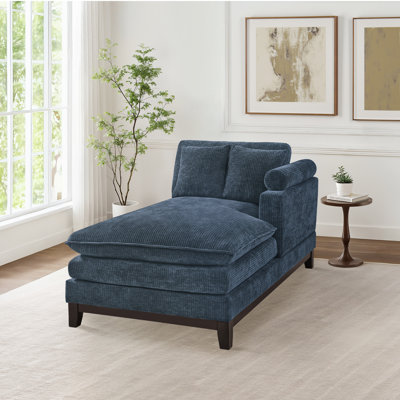 Gary Upholstered Chaise Lounge With Solid Wood Frame And Adjustable Headrests