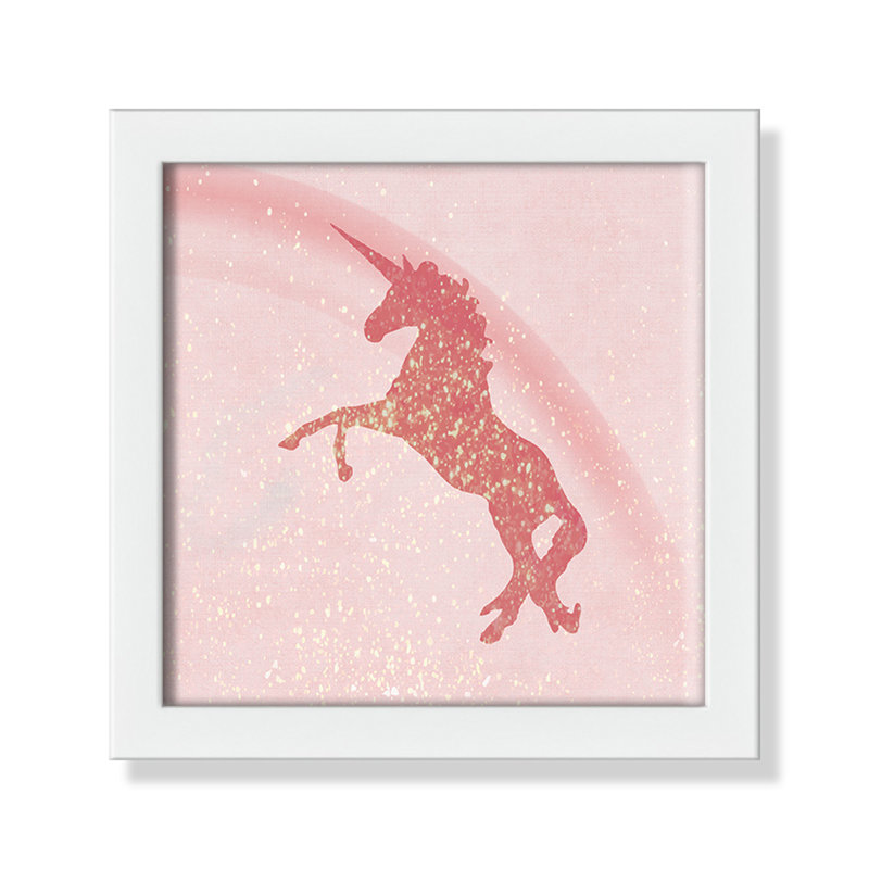 Paillettes licorne 2, H 9 po x l 9 po x P 1,19 po, Cadre boîte champagne