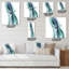 Fractal Lines Gray Blue - Horloge murale moderne-982940179